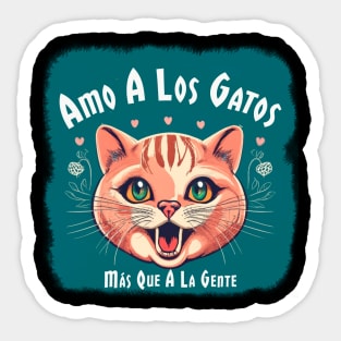 Amo a los gatos más que a la gente Sticker